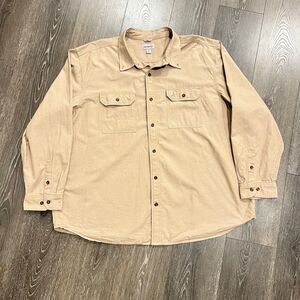 Carhartt Shirt Mens 3XL Brown Button Down Original Fit Workwear Casual